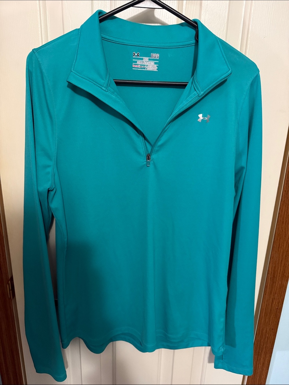 Under Armour Women's Teal Quarter Zip Long Sleeve Top